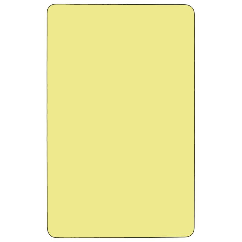24''W x 48''L Rectangular Yellow Thermal Laminate Activity Table - Standard Height Adjustable Legs. Picture 2