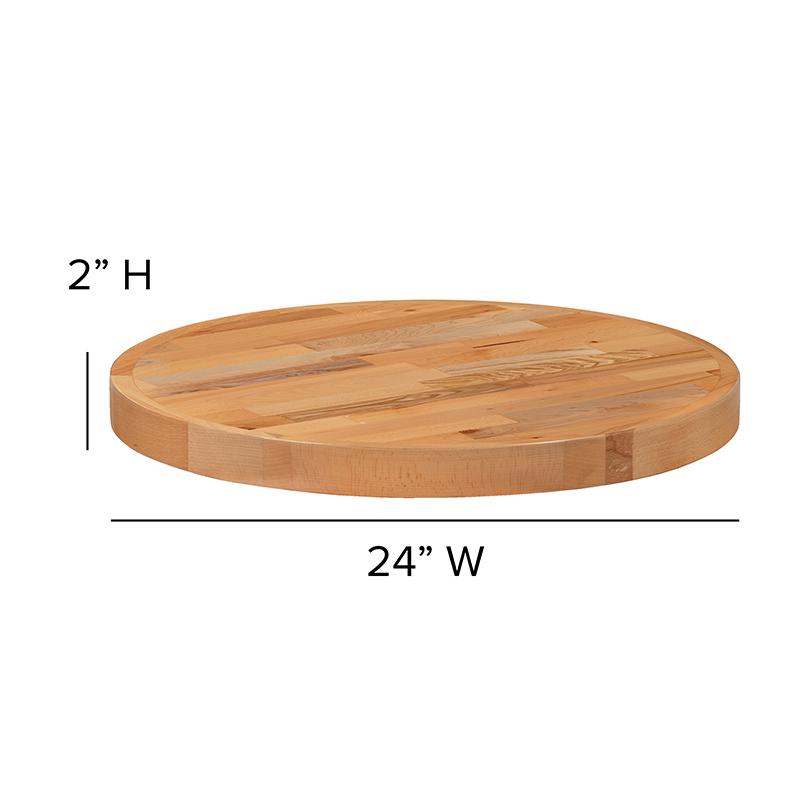 30" Round Butcher Block Style Table Top. Picture 5