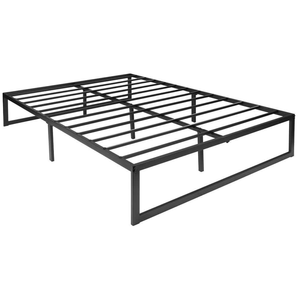 14 in Metal Platform Bed Frame and 2 in Cool Gel Memory Foam Topper - Full. Picture 10