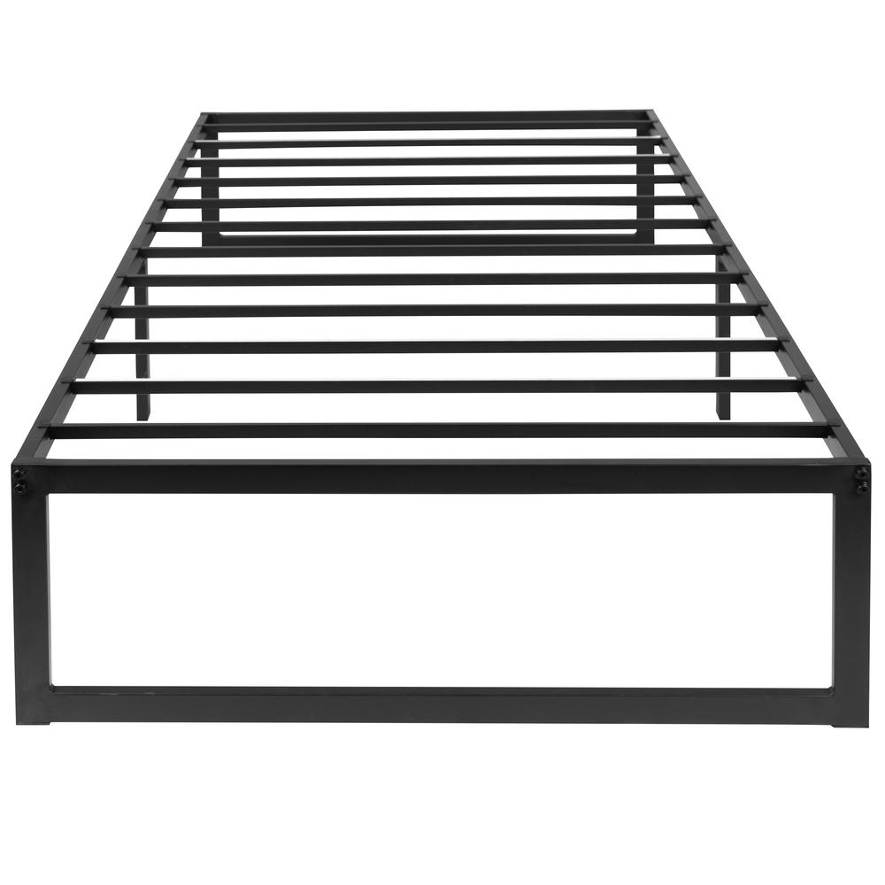 14 in Metal Platform Bed Frame and 2 in Cool Gel Memory Foam Topper - Twin. Picture 14