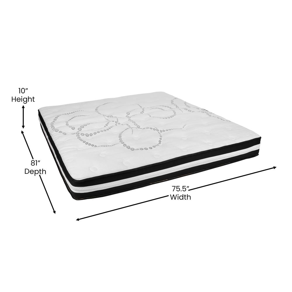 14 in Metal Platform Bed Frame and 3 in Cool Gel Memory Foam Topper - King. Picture 8