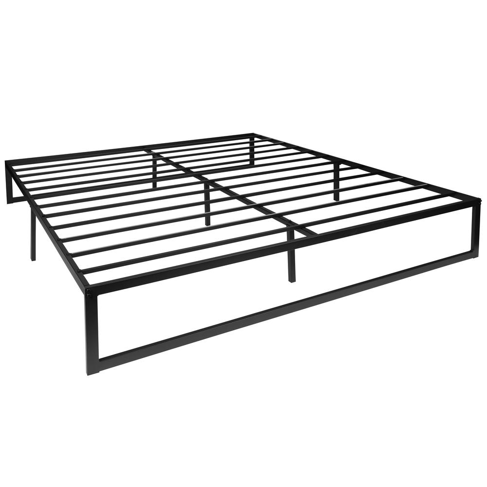 14 in Metal Platform Bed Frame and 3 in Cool Gel Memory Foam Topper - King. Picture 10