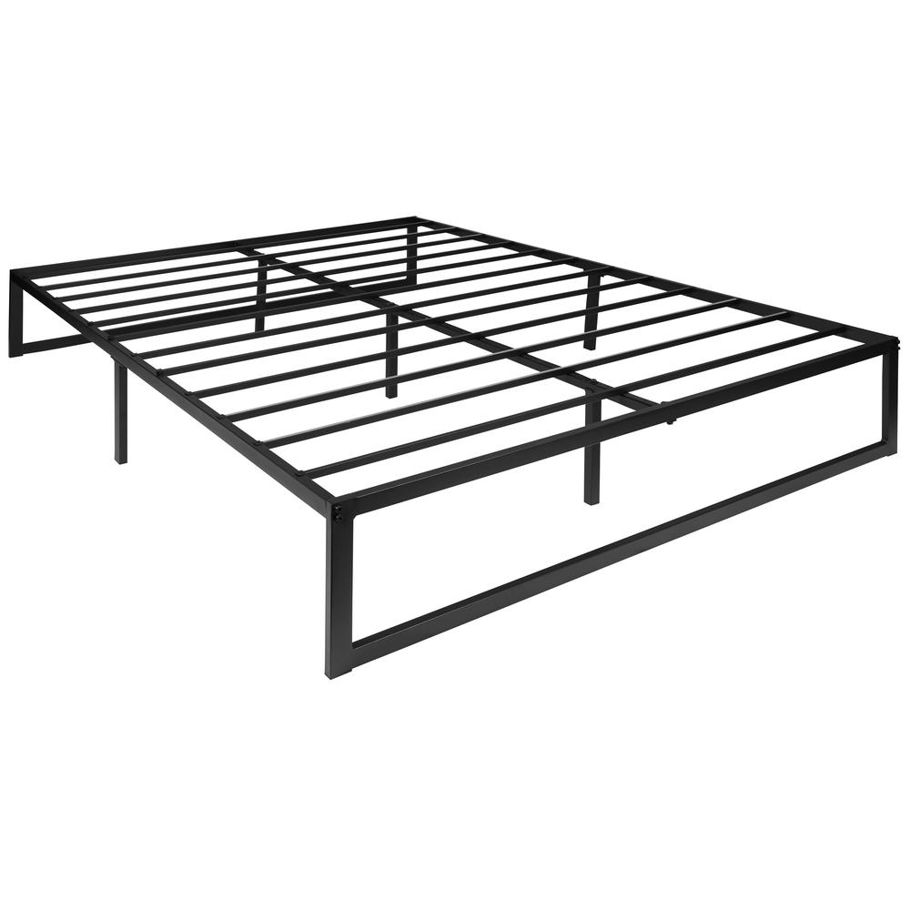 14 in Metal Platform Bed Frame and 3 in Cool Gel Memory Foam Topper - Queen. Picture 10