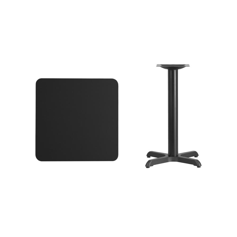 24'' Square Black Laminate Table Top with 22'' x 22'' Table Height Base. Picture 2