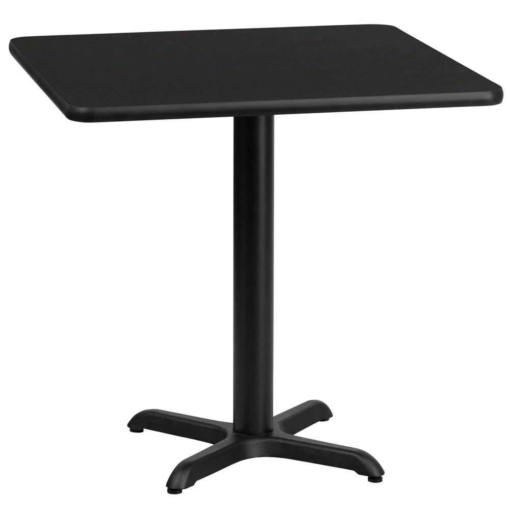 30'' Square Black Laminate Table Top with 22'' x 22'' Table Height Base. Picture 1