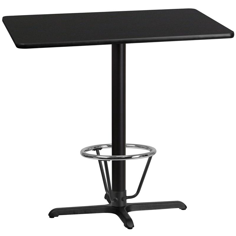 30'' x 42'' Black Table Top with 23.5'' x 29.5'' Bar Height. Picture 1