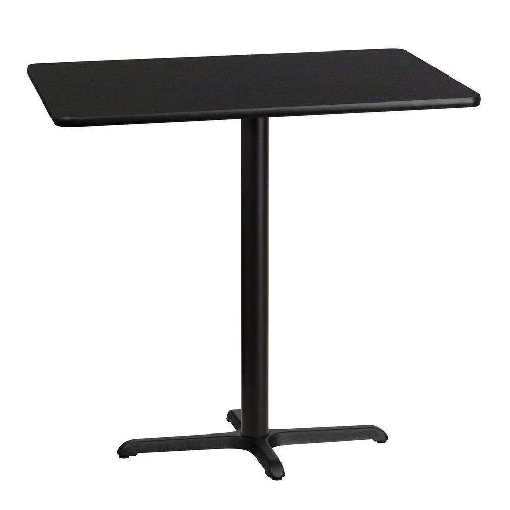 30'' x 42'' Black Table Top with 23.5'' x 29.5'' Bar Height Table Base. Picture 1