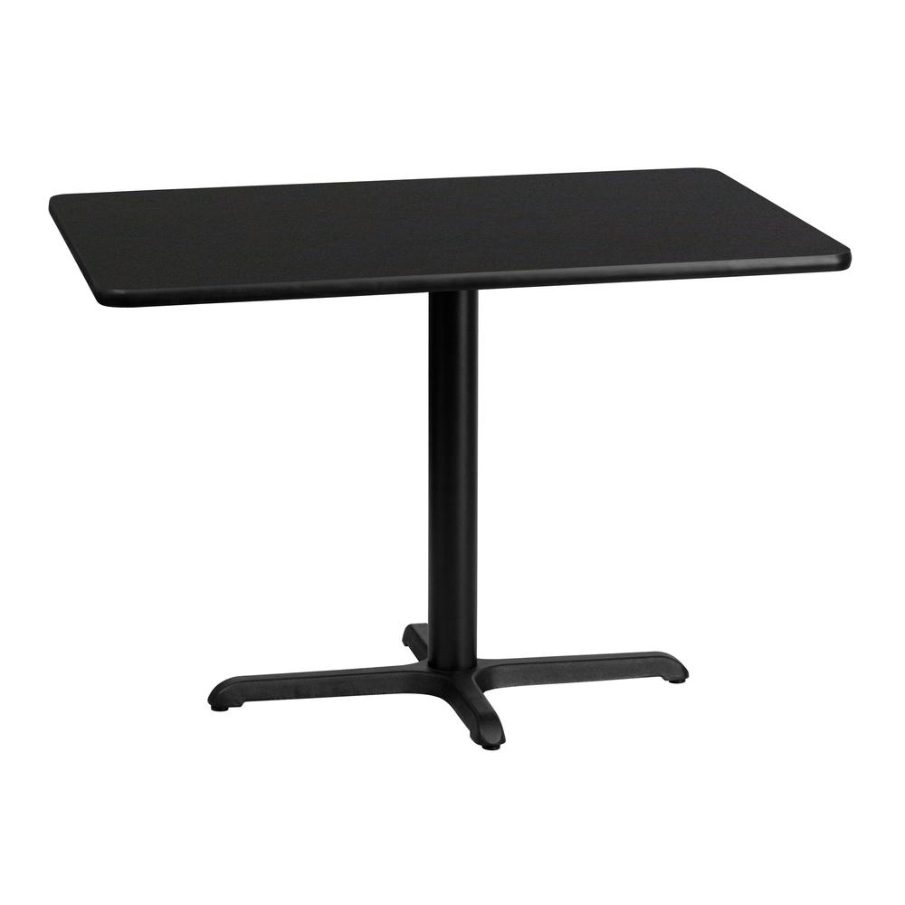 30'' x 42'' Rectangular Black Laminate Table Top with 23.5'' x 29.5'' Table Height Base. Picture 1