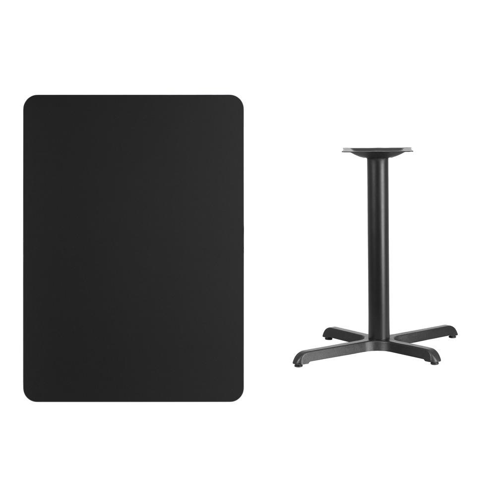 30'' x 42'' Rectangular Black Laminate Table Top with 23.5'' x 29.5'' Table Height Base. Picture 2