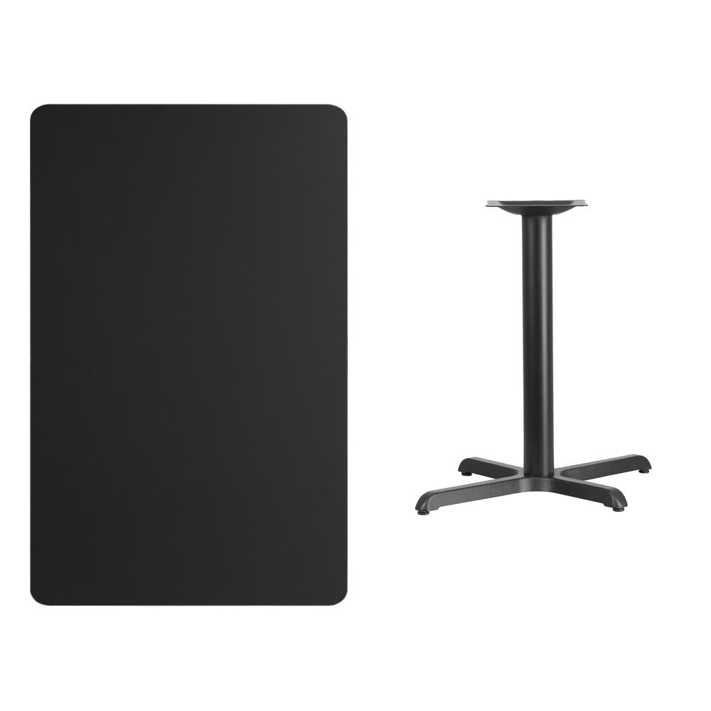 30'' x 48'' Rectangular Black Table Top with 23.5'' x 29.5'' Table Height Base. Picture 2
