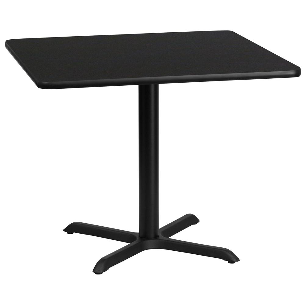 36'' Square Black Laminate Table Top with 30'' x 30'' Table Height Base. Picture 1