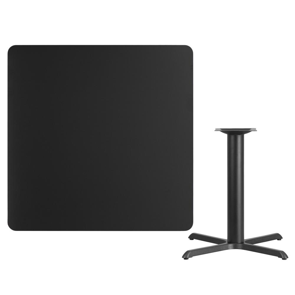42'' Square Black Laminate Table Top with 33'' x 33'' Table Height Base. Picture 2