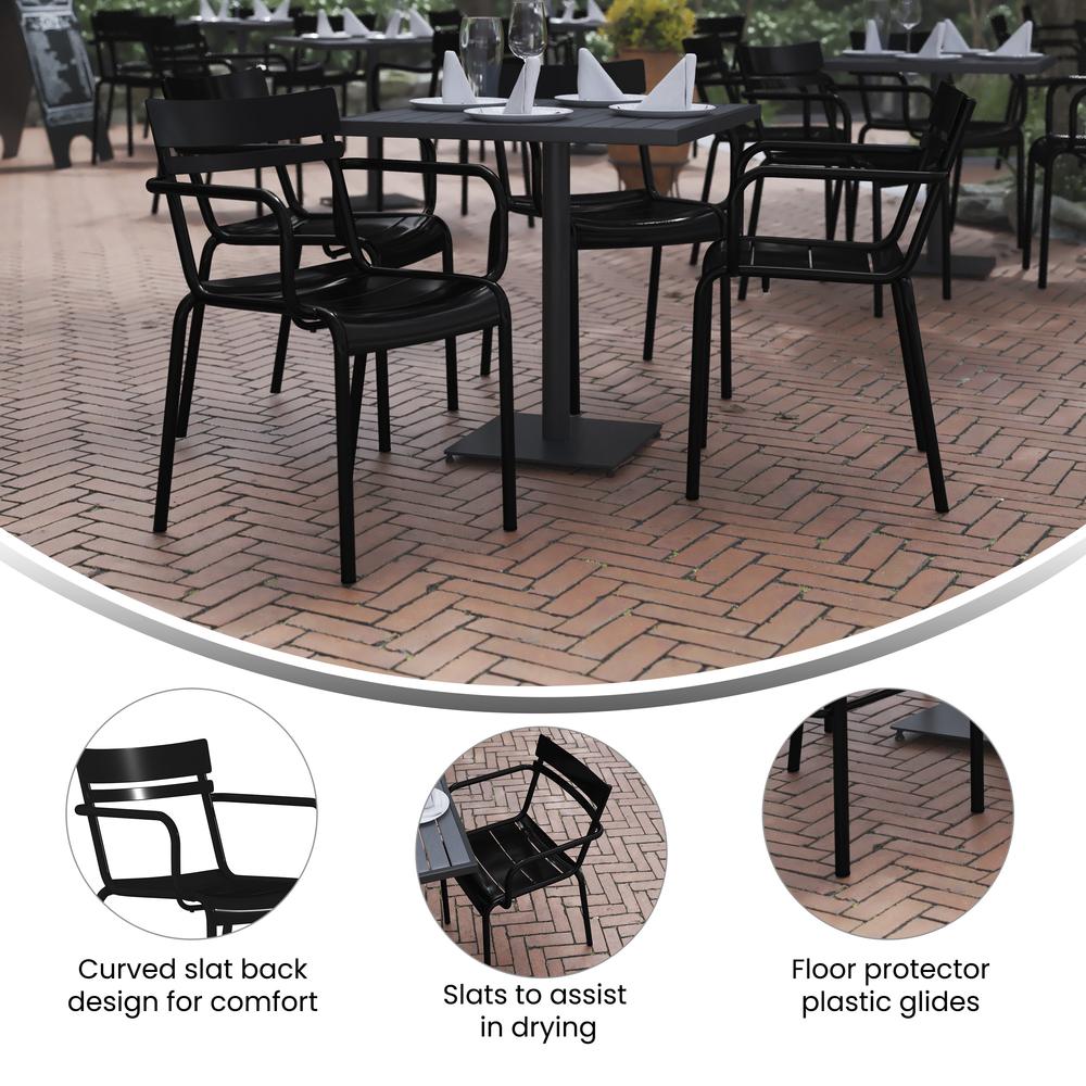 Modern Commercial Grade Indoor/Outdoor Steel Stack Chair. Picture 7