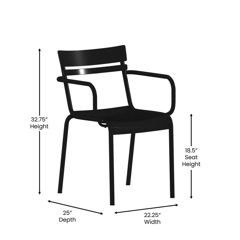 Modern Commercial Grade Indoor/Outdoor Steel Stack Chair. Picture 8