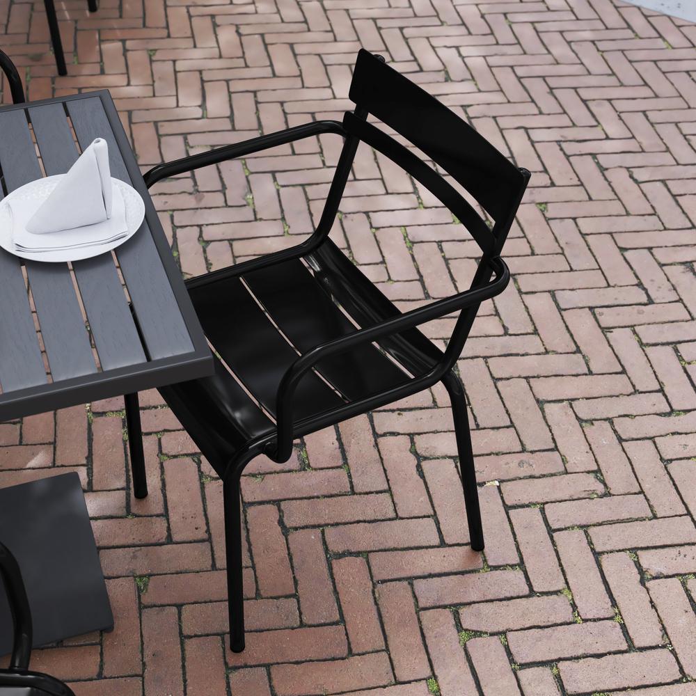 Modern Commercial Grade Indoor/Outdoor Steel Stack Chair. Picture 9