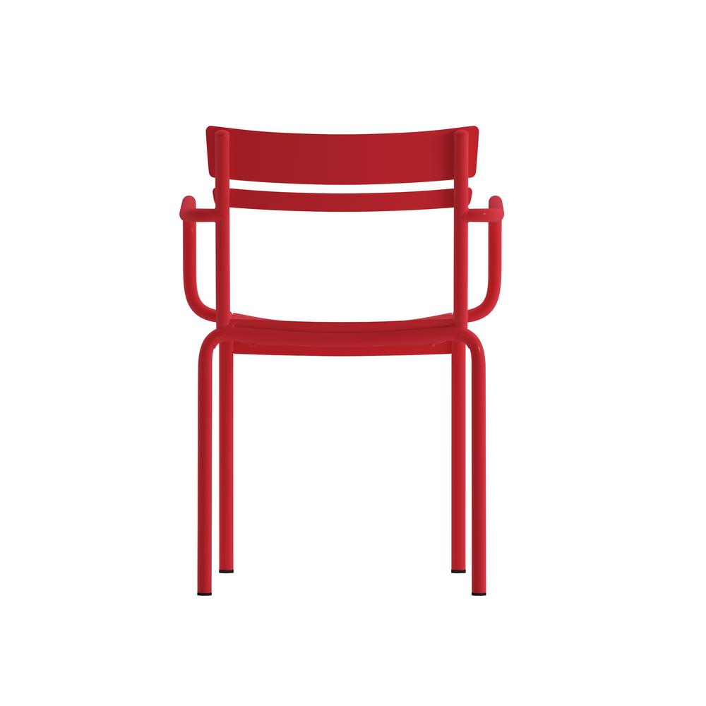 Modern Armless Commercial Grade Indoor/Outdoor Steel Stacking Bar Stool. Picture 2