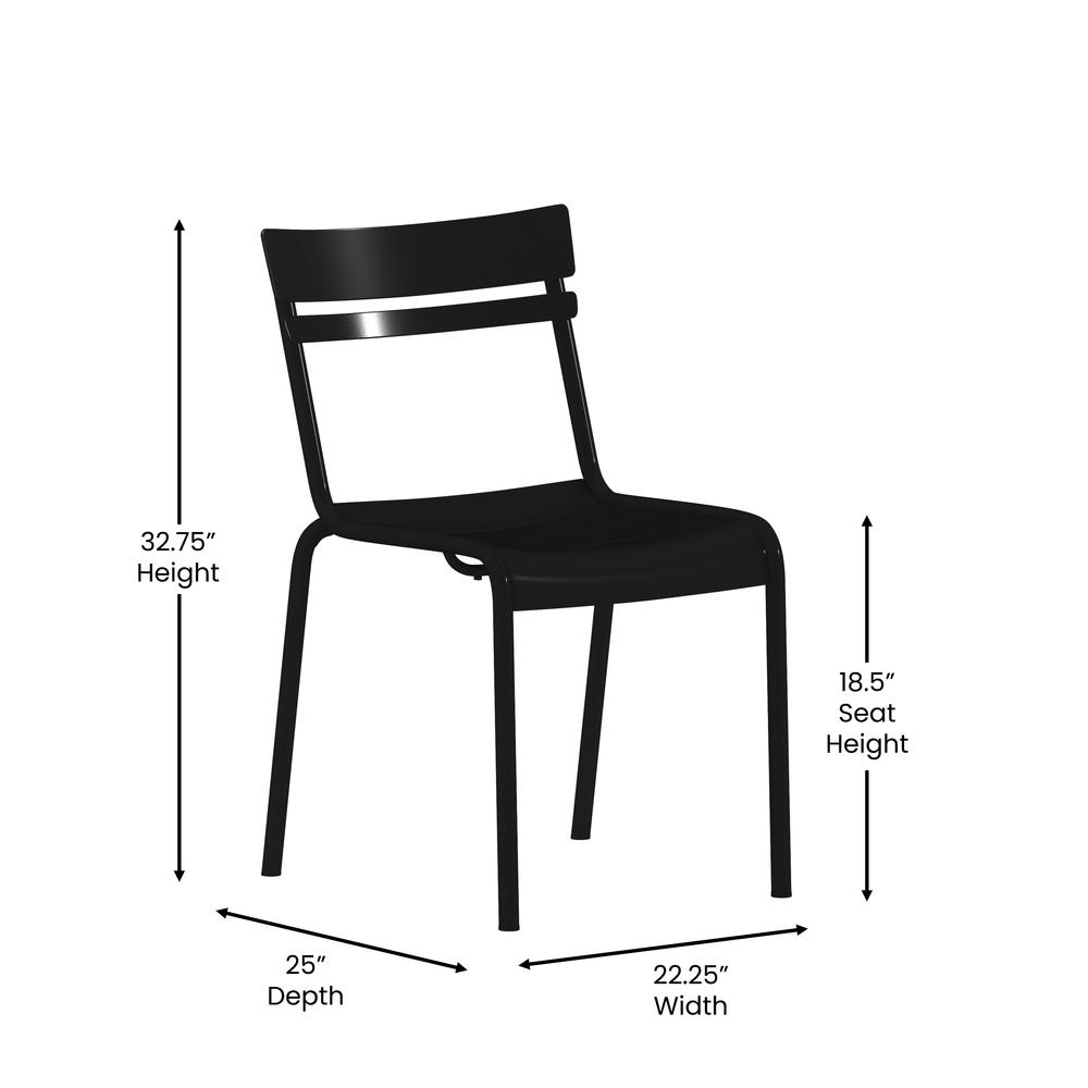 Modern Commercial Grade Indoor/Outdoor Armless Steel Stack Chair. Picture 8