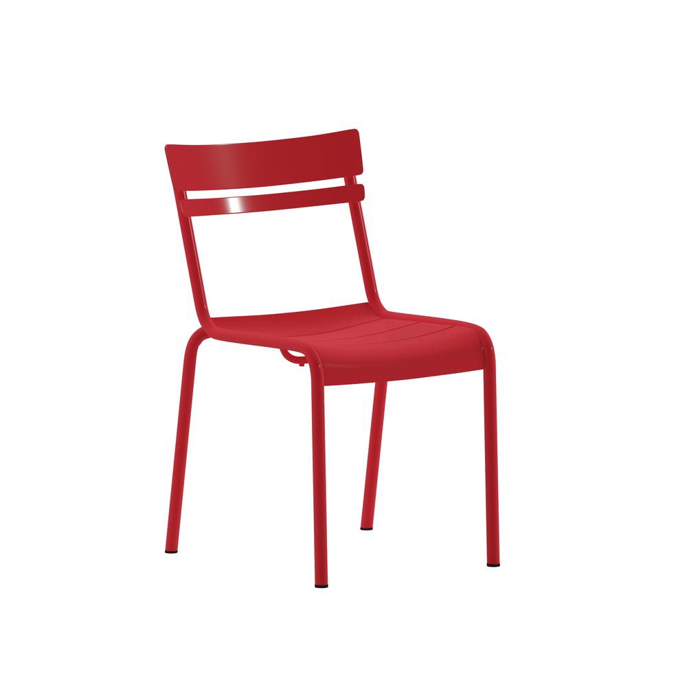 Modern Commercial Grade Indoor/Outdoor Steel Stack Chair. Picture 1