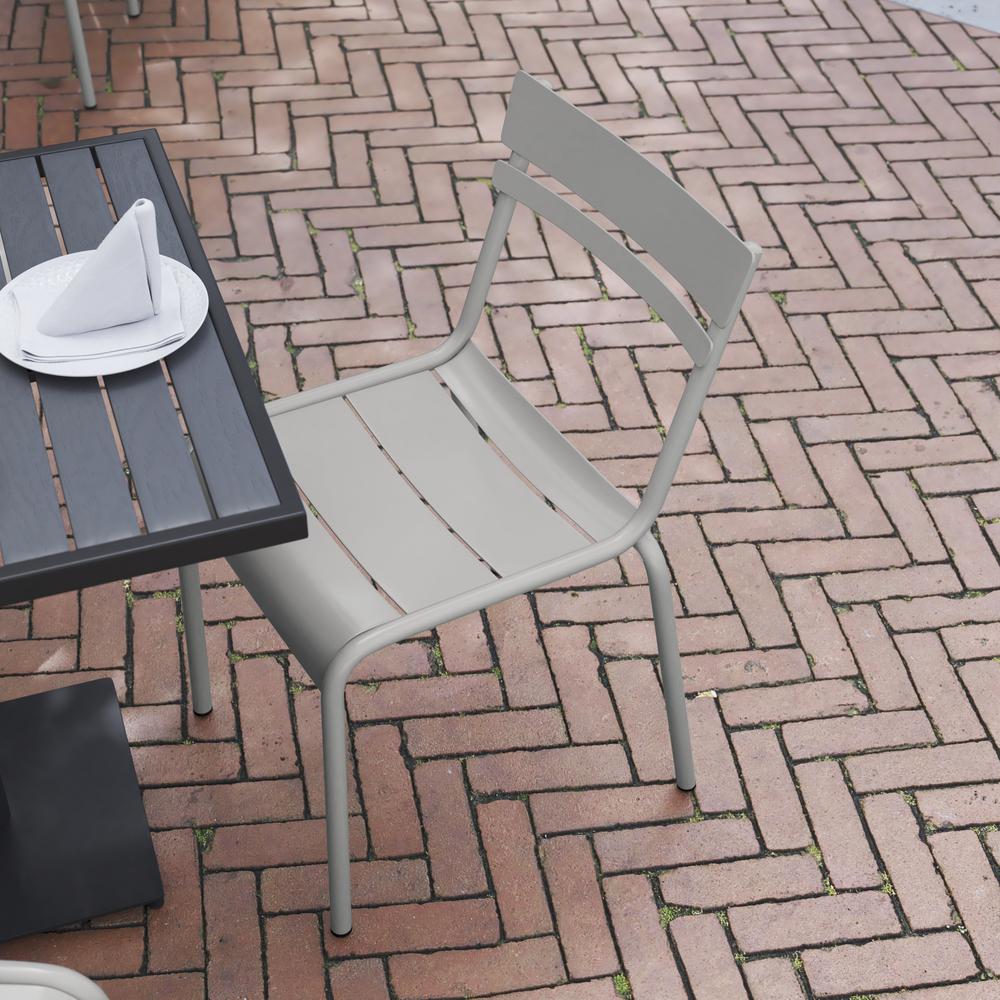 Modern Commercial Grade Indoor/Outdoor Steel Stack Chair. Picture 9