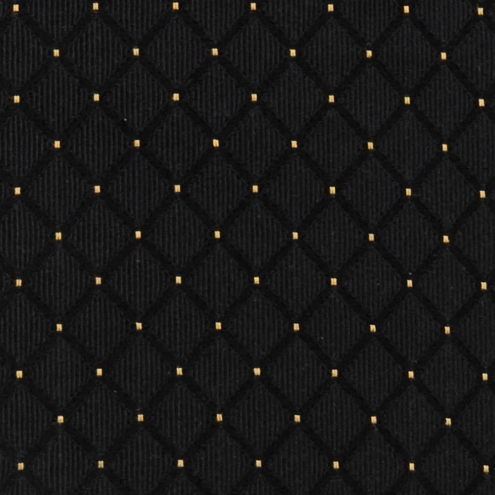 18.5''W Stacking Church Chair in Black Dot Patterned Fabric - Gold Vein Frame. Picture 9