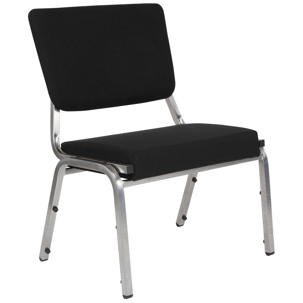 1000 lb. Rated Black Medical Reception Chair with 3/4 Panel Back. Picture 1