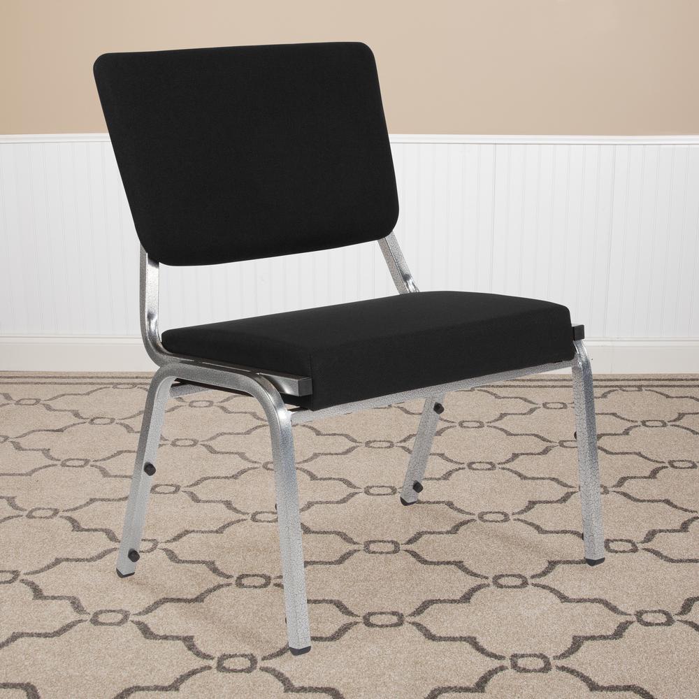 1000 lb. Rated Black Antimicrobial Fabric Bariatric Medical Reception Chair with 3/4 Panel Back. Picture 5