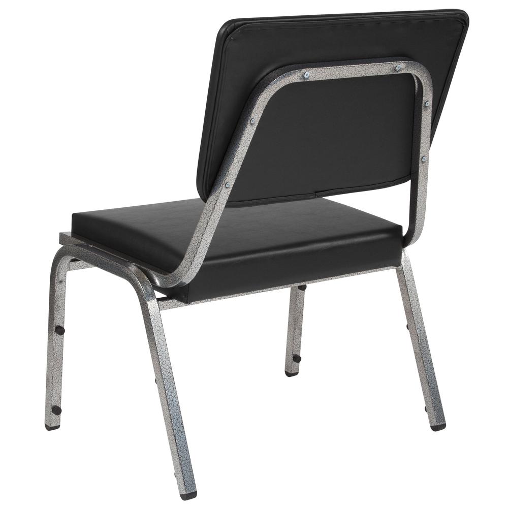 HERCULES Series 1500 lb. Rated Black Antimicrobial Vinyl Bariatric Medical Reception Chair with 3/4 Panel Back. Picture 3