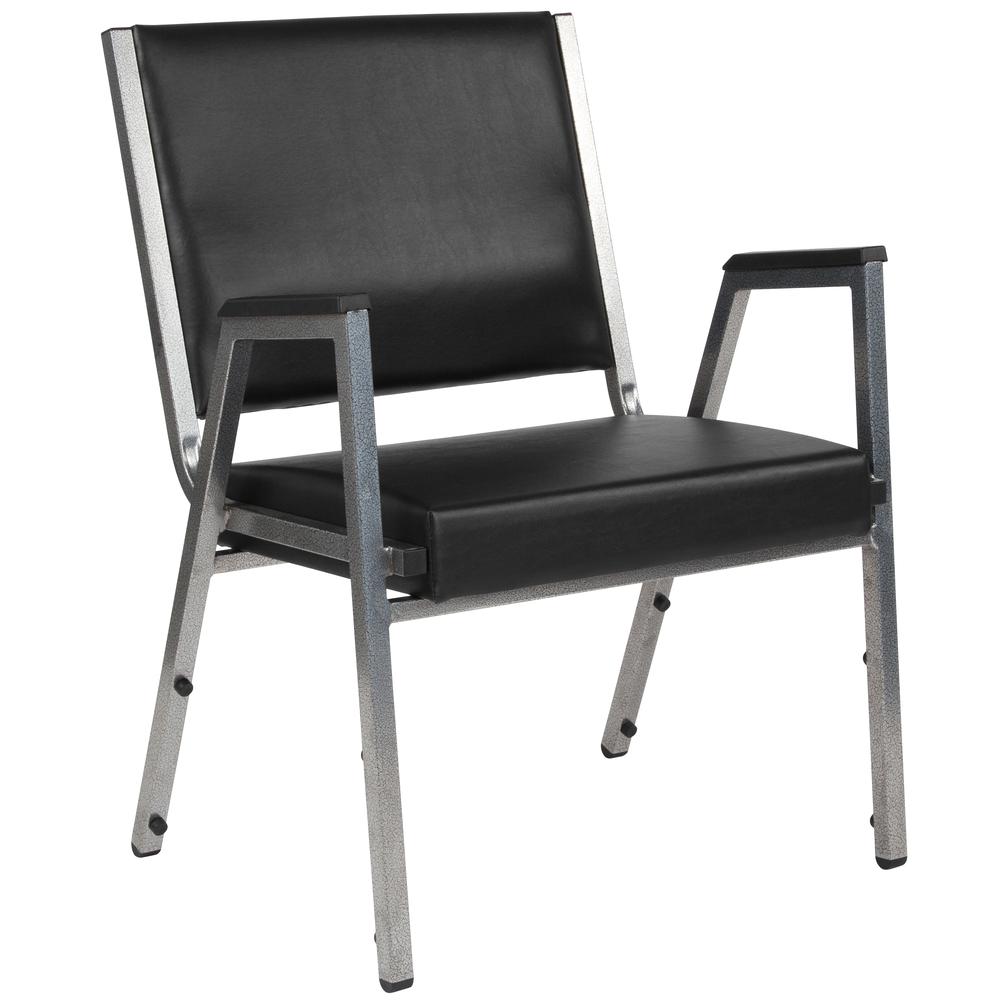 1000 lb. Rated Black Antimicrobial Vinyl Bariatric Medical Reception Arm Chair. The main picture.