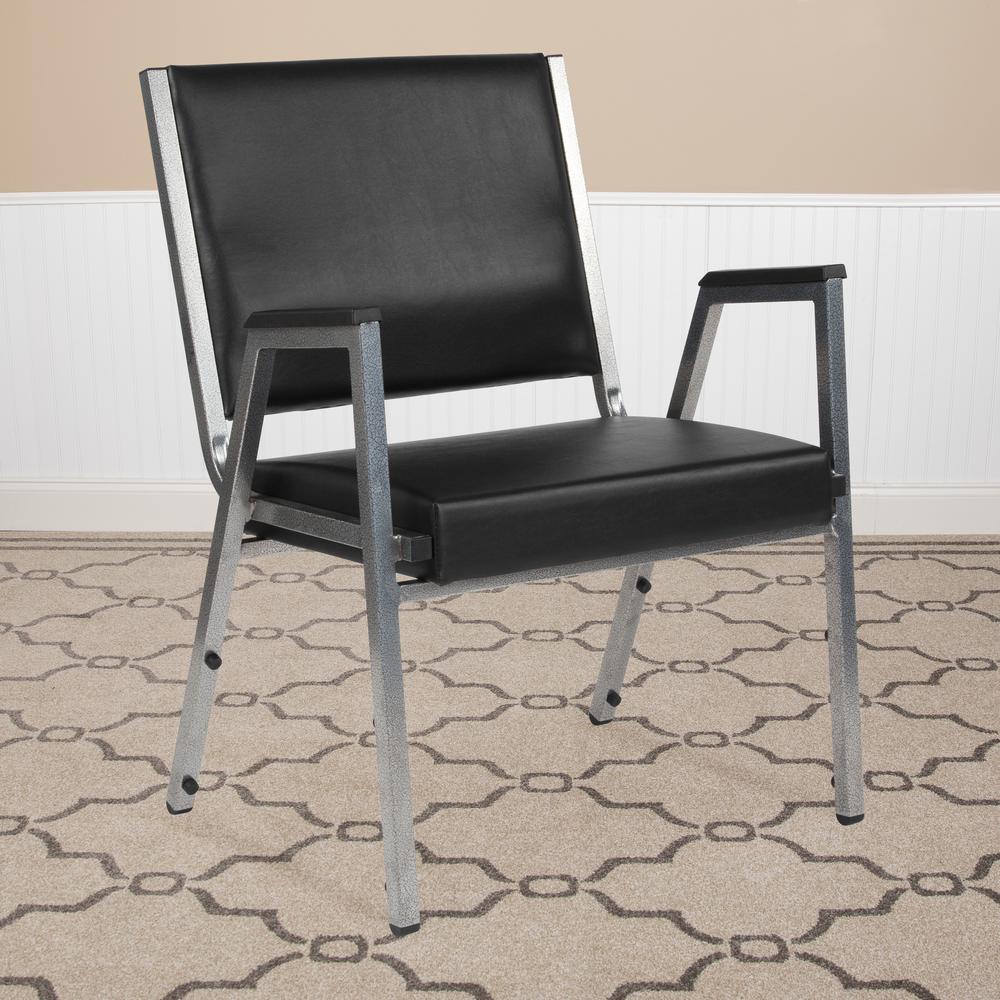 1000 lb. Rated Black Antimicrobial Vinyl Bariatric Medical Reception Arm Chair. Picture 5
