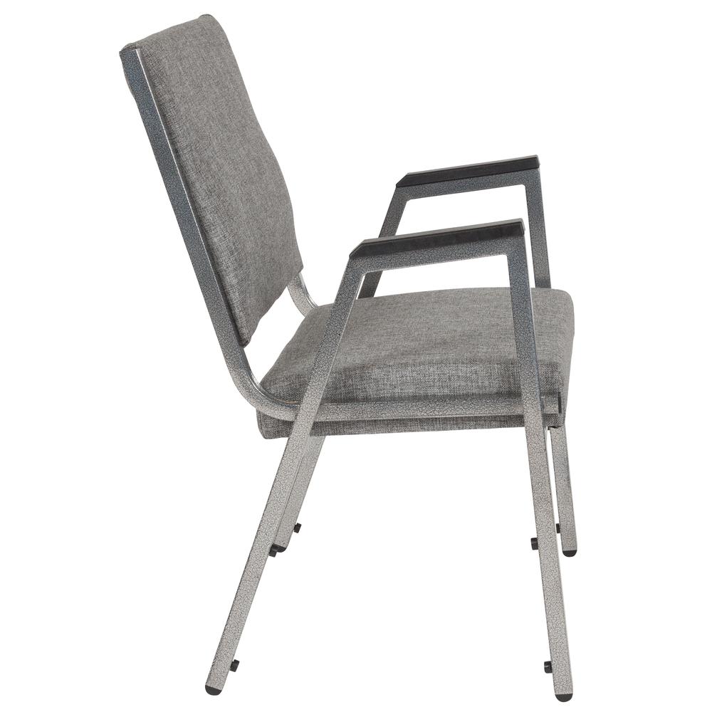 1000 lb. Rated Gray Antimicrobial Fabric Bariatric Medical Reception Arm Chair. Picture 2