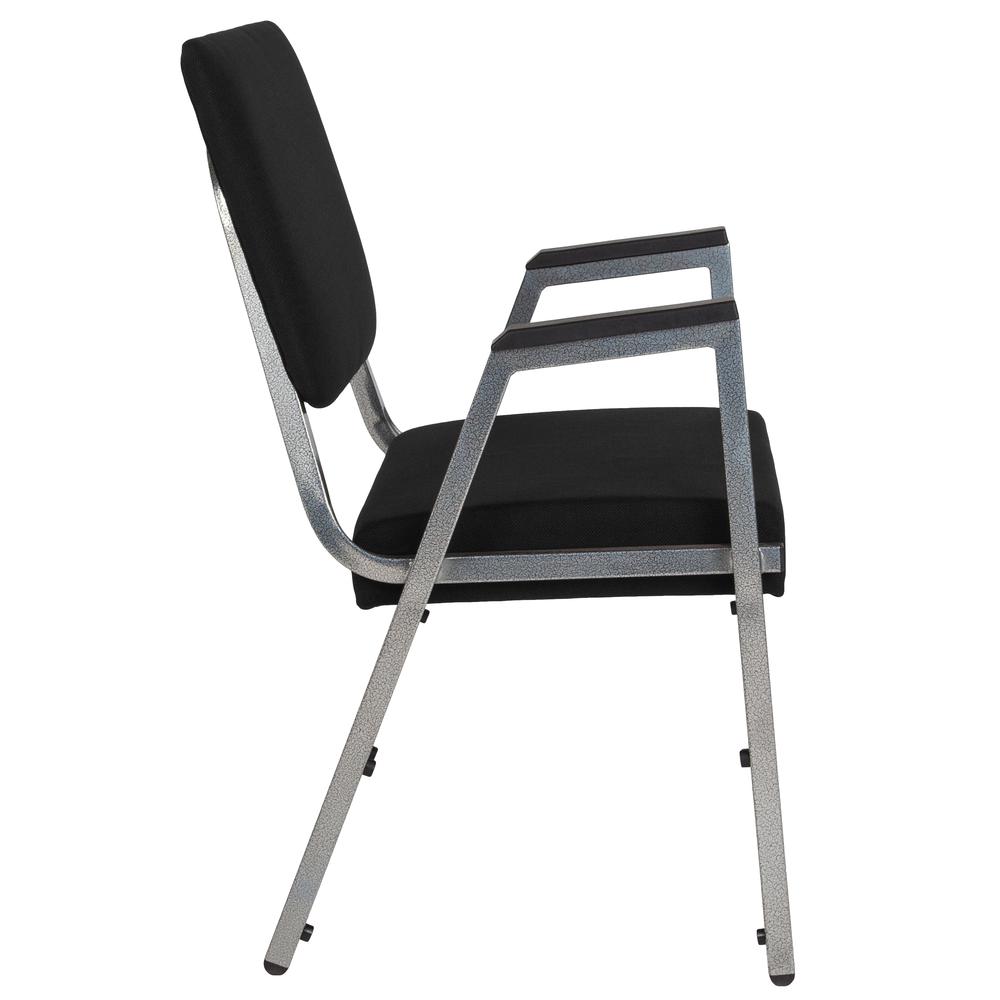 1000 lb. Rated Black Antimicrobial Fabric Bariatric Medical Reception Arm Chair with 3/4 Panel Back. Picture 2