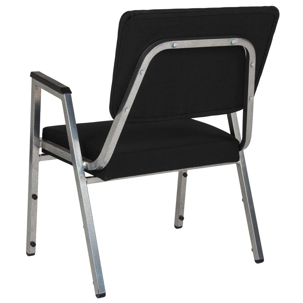 1000 lb. Rated Black Antimicrobial Fabric Bariatric Medical Reception Arm Chair with 3/4 Panel Back. Picture 3