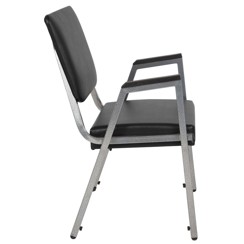 1000 lb. Rated Black Antimicrobial Vinyl Bariatric Medical Reception Arm Chair with 3/4 Panel Back. Picture 2