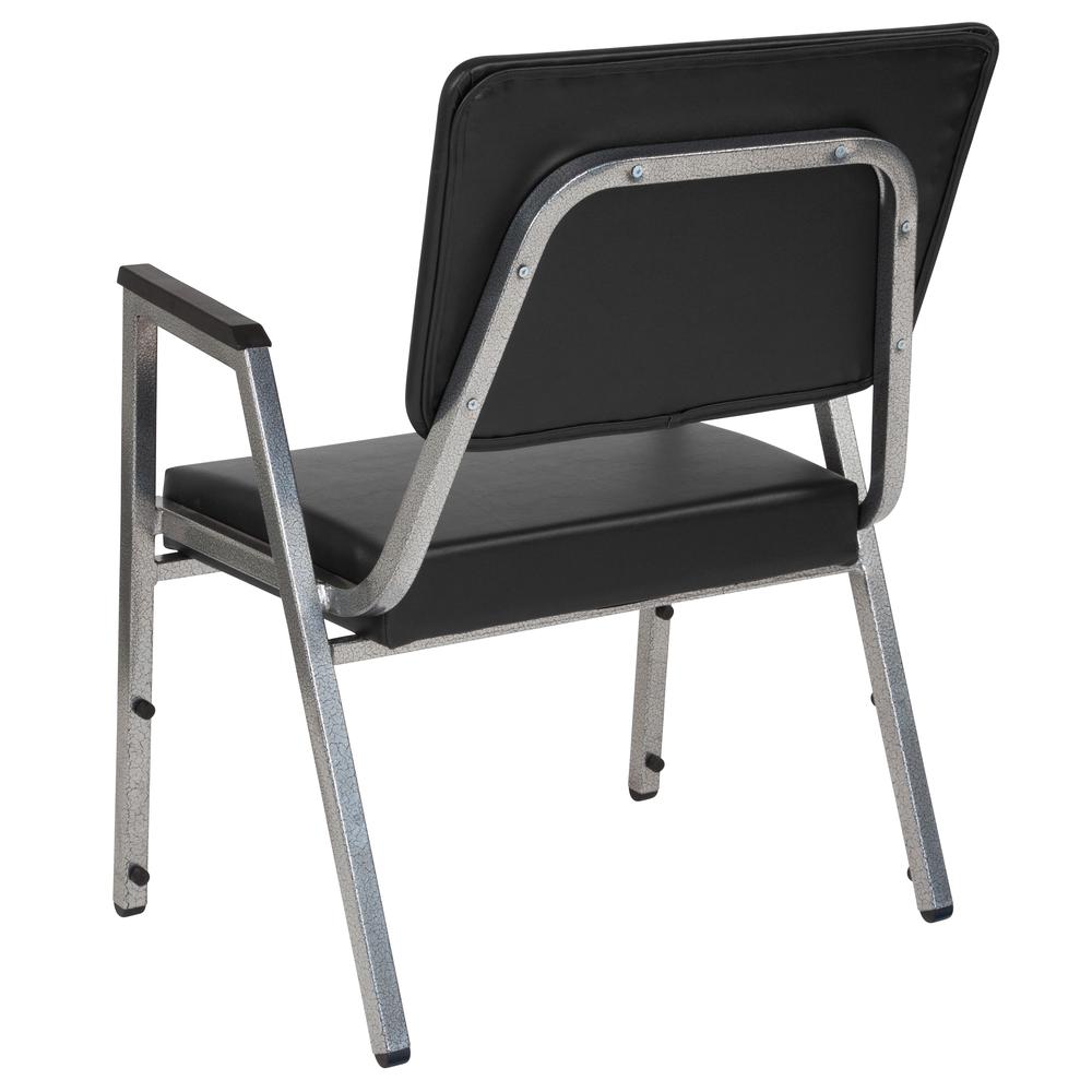 1000 lb. Rated Black Medical Reception Arm Chair with 3/4 Panel Back. Picture 3