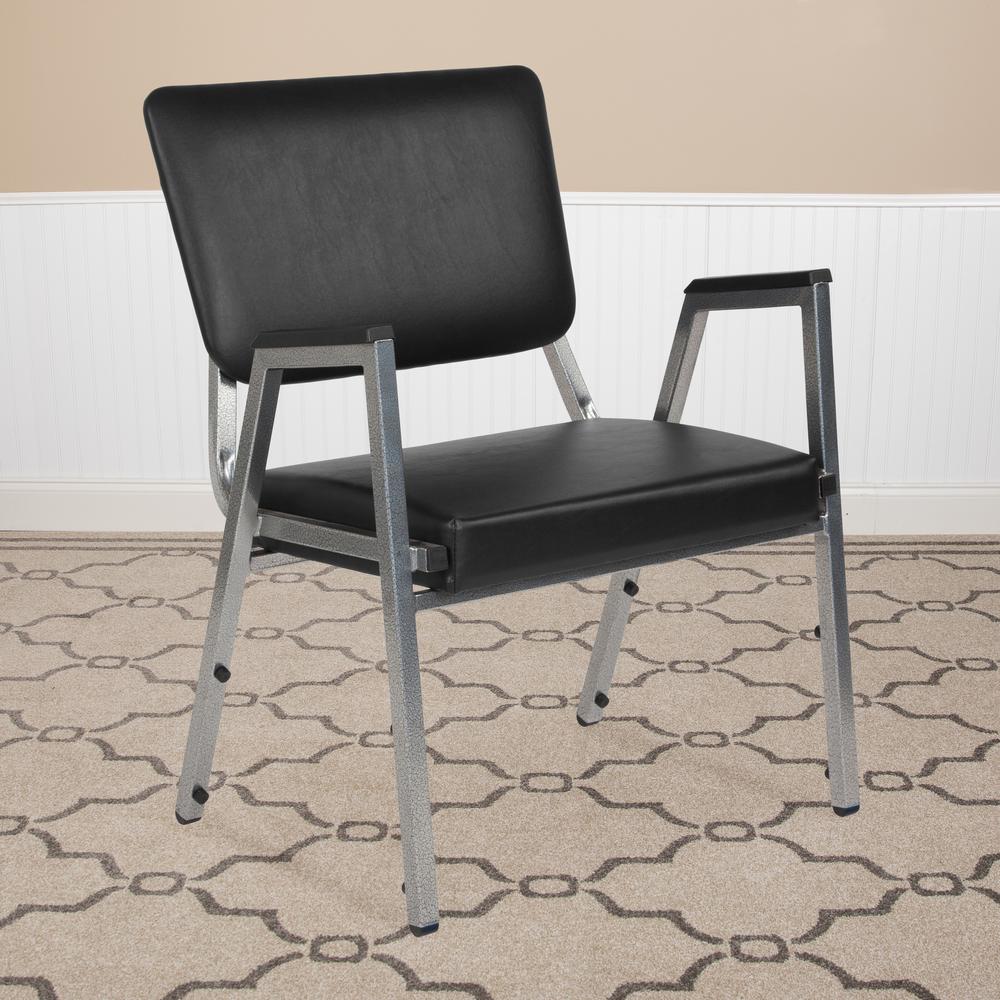 1000 lb. Rated Black Antimicrobial Vinyl Bariatric Medical Reception Arm Chair with 3/4 Panel Back. Picture 5