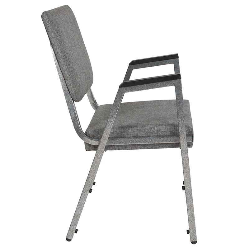 1000 lb. Rated Gray Medical Reception Arm Chair with 3/4 Panel Back. Picture 2