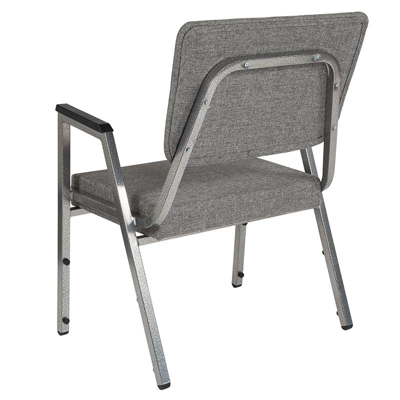1000 lb. Rated Gray Medical Reception Arm Chair with 3/4 Panel Back. Picture 3