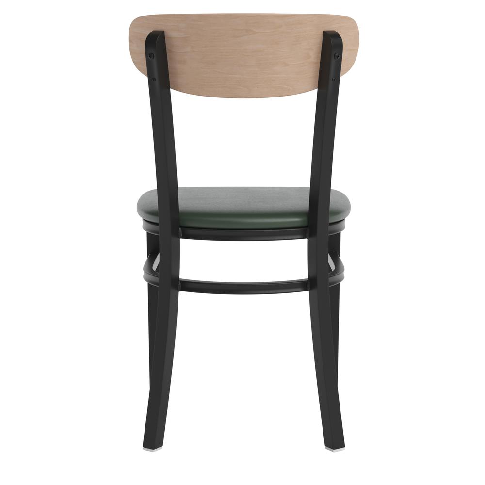 Commercial Dining Chair with Vinyl Upholstered Seat and Wood Boomerang Back. Picture 2