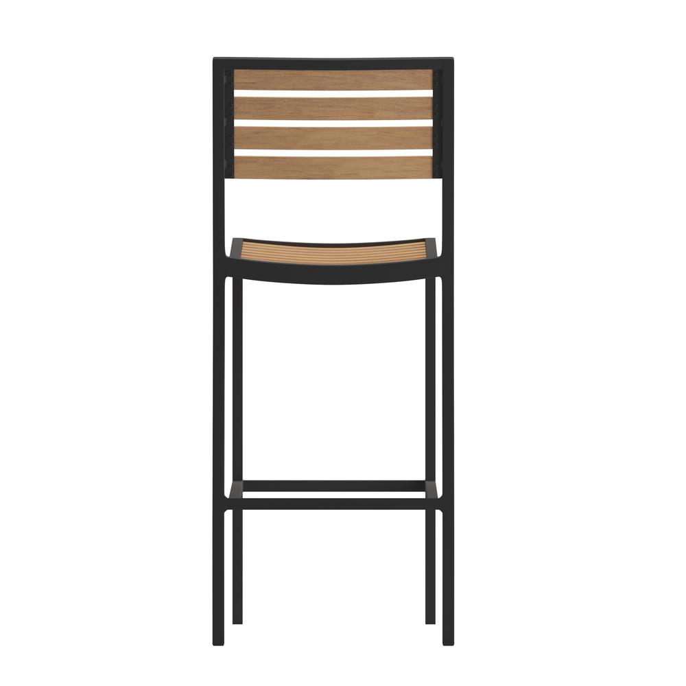 Contemporary All-Weather Patio Bar Stool with Arms. Picture 2