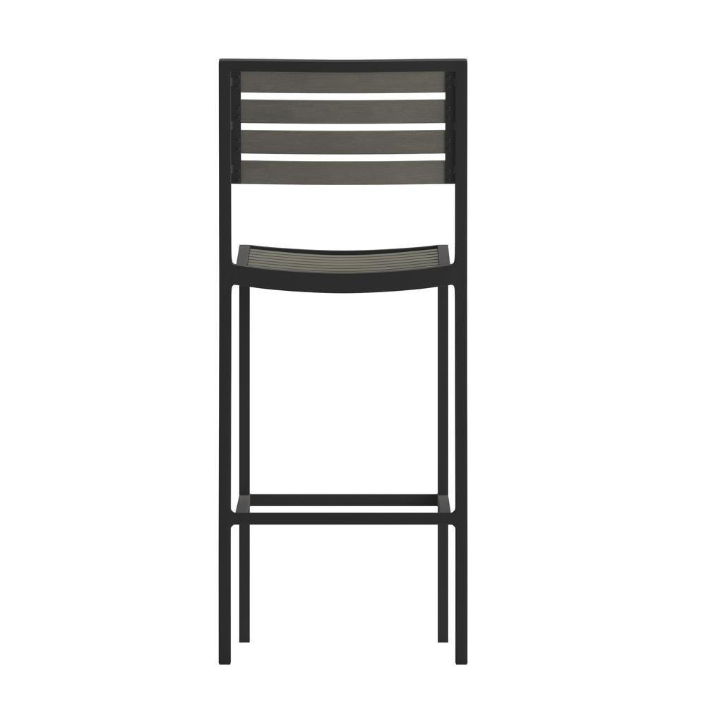 Contemporary All-Weather Patio Bar Stool with Arms. Picture 2
