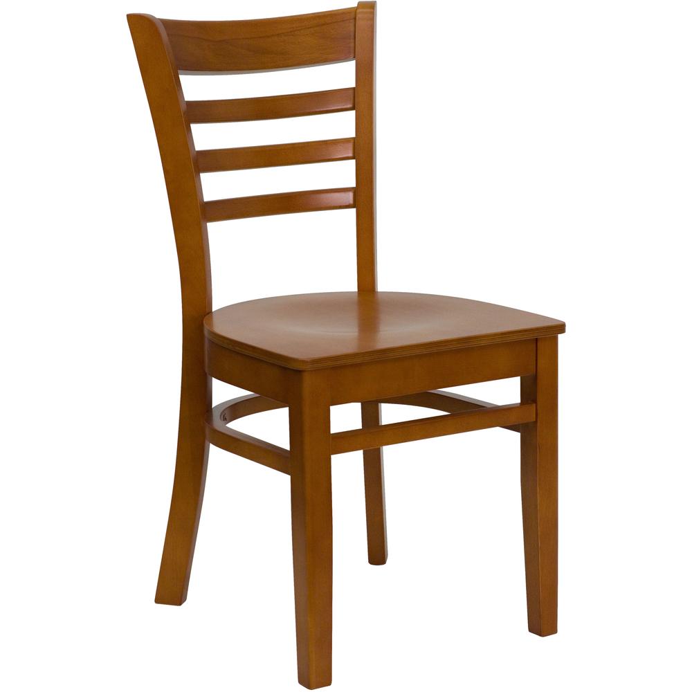 Ladder Back Cherry Wood Restaurant Chair. Picture 1