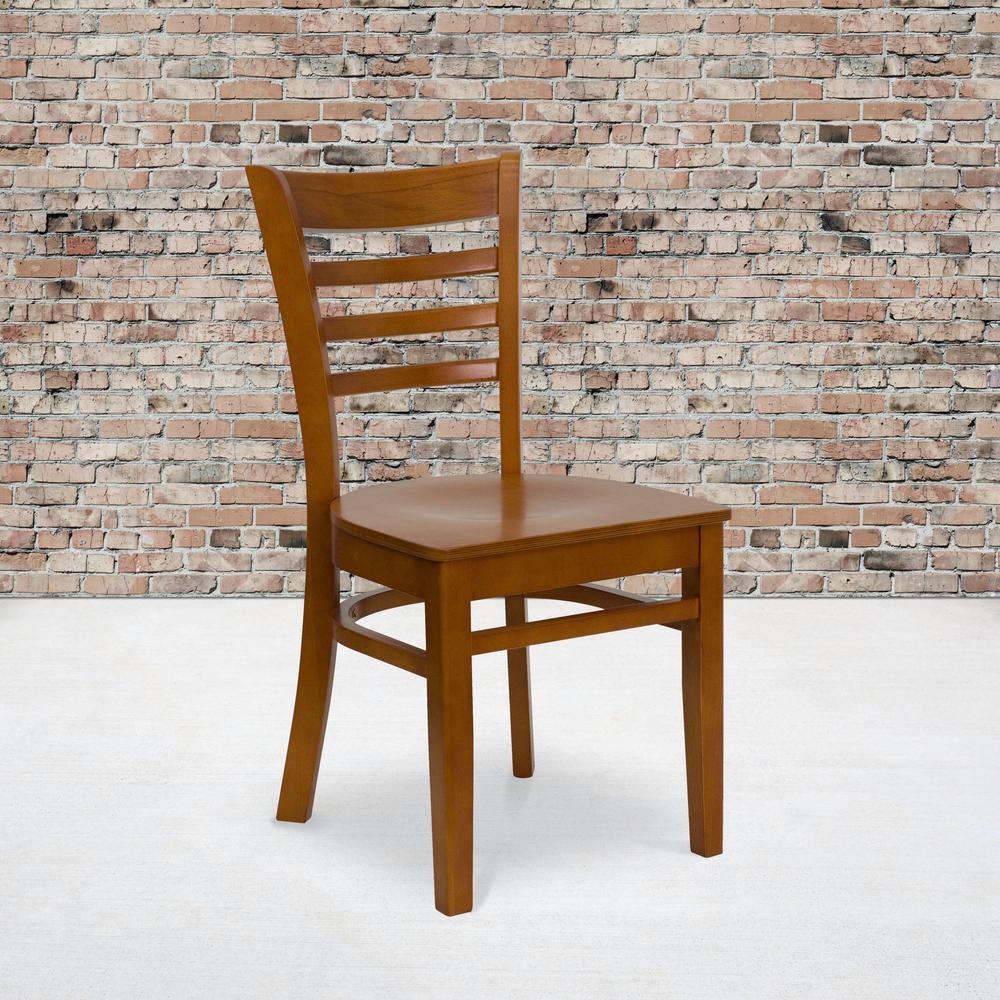 Ladder Back Cherry Wood Restaurant Chair. Picture 5