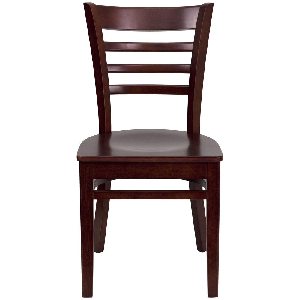 HERCULES Series Ladder Back Mahogany Wood Restaurant Chair. Picture 4
