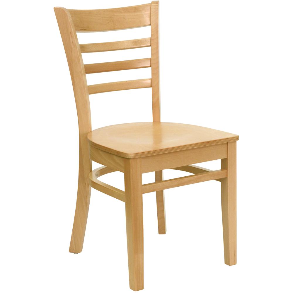 HERCULES Series Ladder Back Natural Wood Restaurant Chair. Picture 1