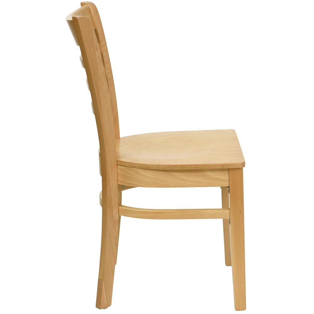 HERCULES Series Ladder Back Natural Wood Restaurant Chair. Picture 2