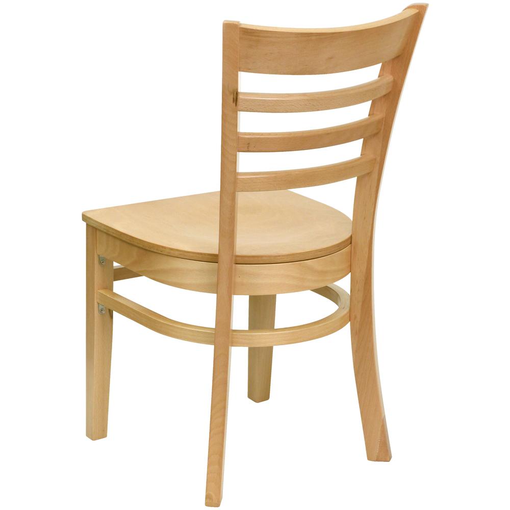 HERCULES Series Ladder Back Natural Wood Restaurant Chair. Picture 3