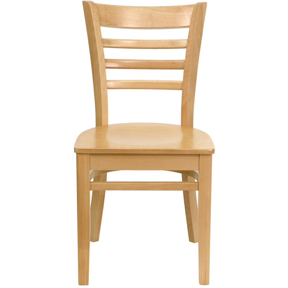 HERCULES Series Ladder Back Natural Wood Restaurant Chair. Picture 4