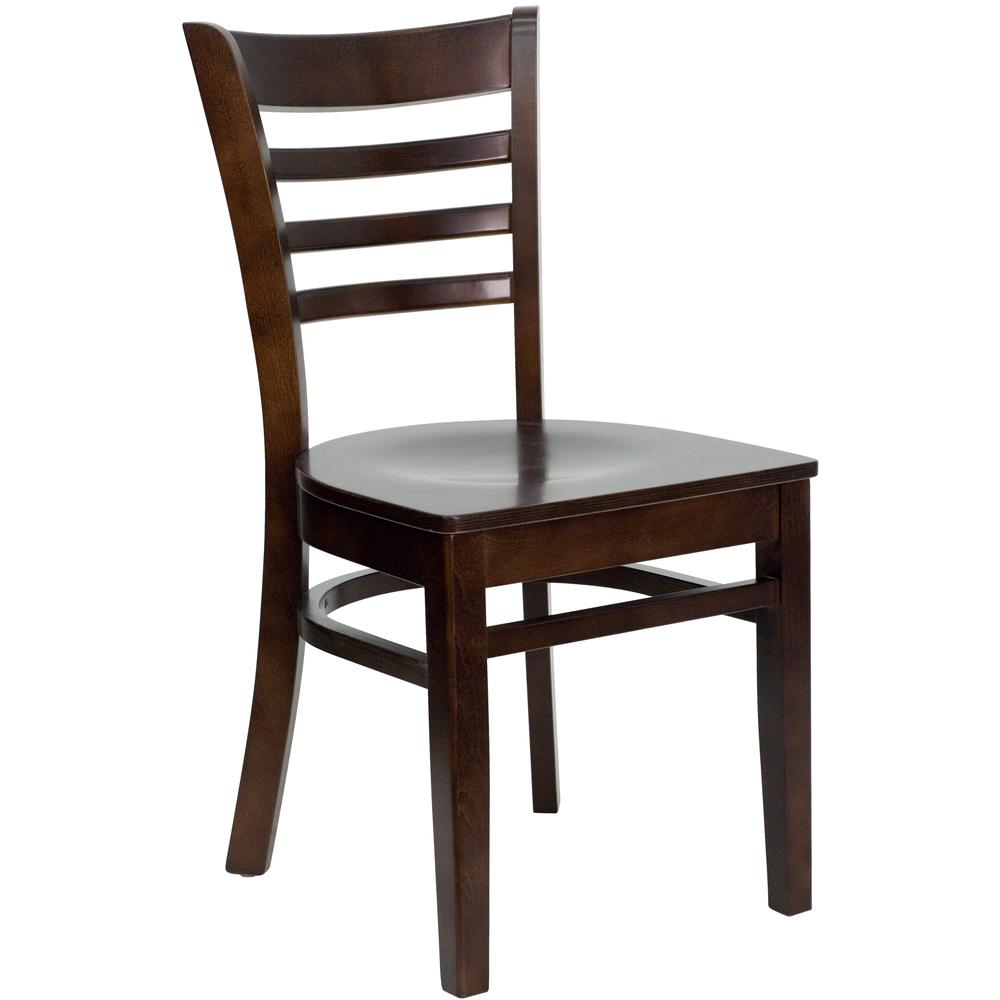 HERCULES Series Ladder Back Walnut Wood Restaurant Chair. The main picture.