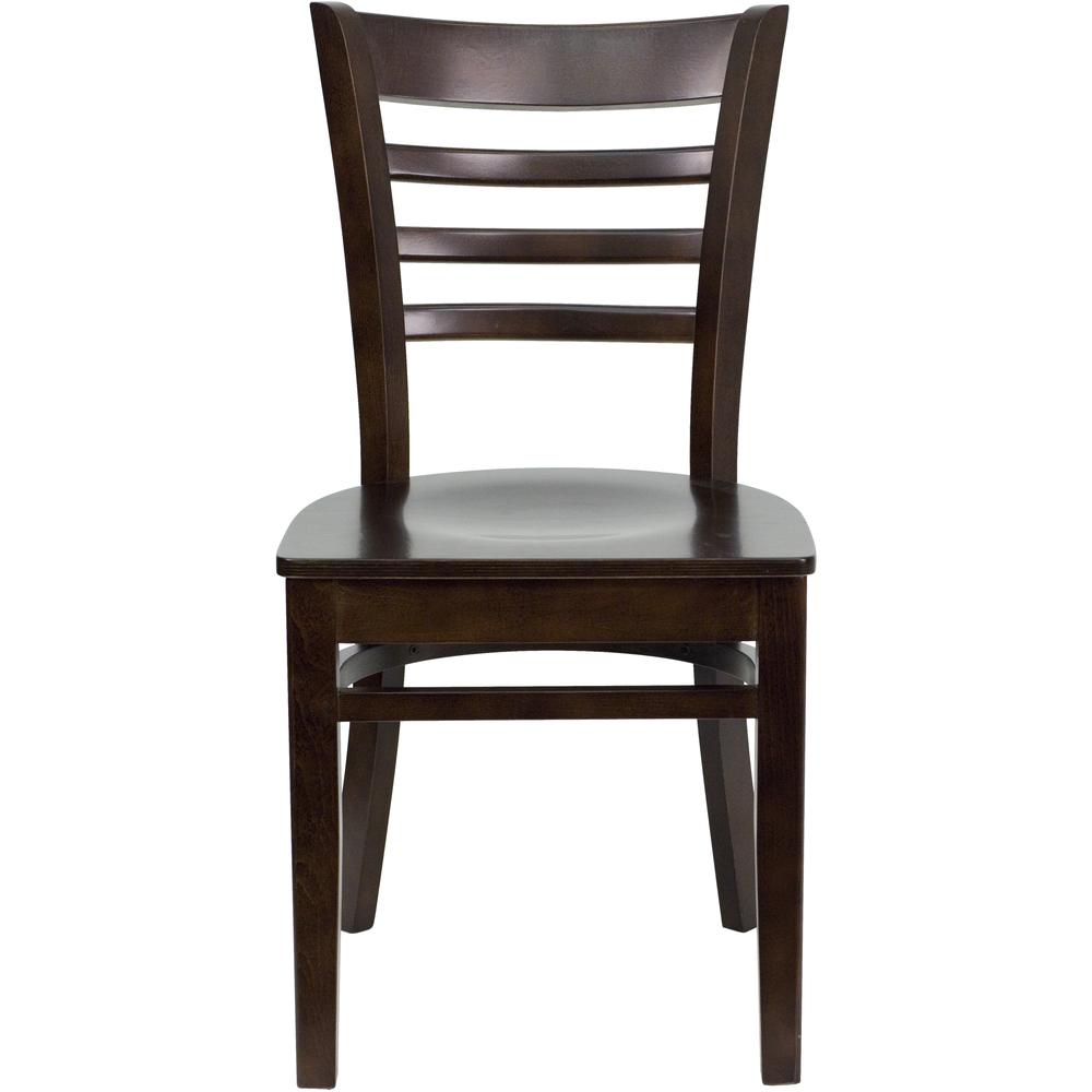 HERCULES Series Ladder Back Walnut Wood Restaurant Chair. Picture 4