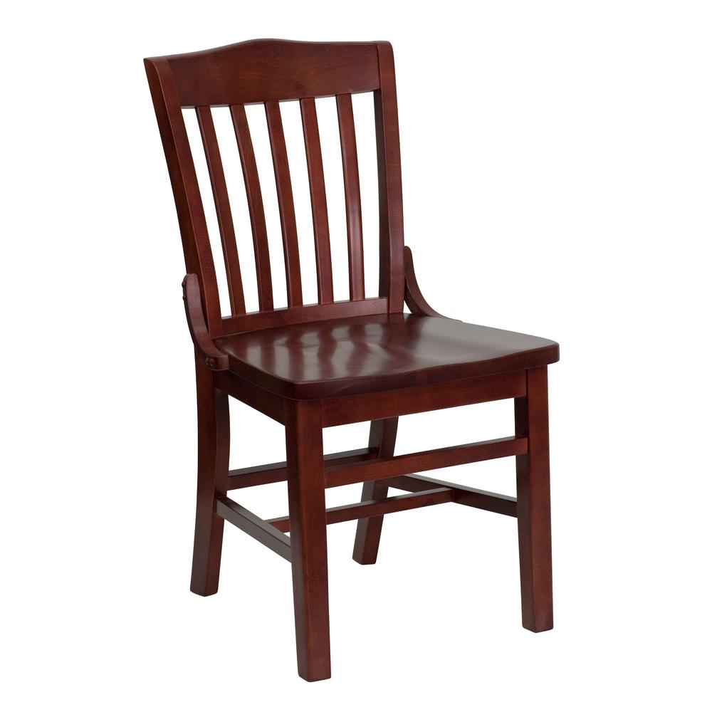 School House Back Mahogany Wood Restaurant Chair. The main picture.